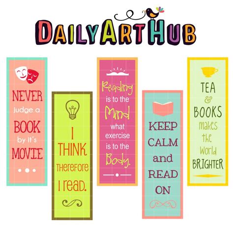 Reaading Quotes bookmarks Clip Art Set | Daily Art Hub - Free Clip Art Everyday