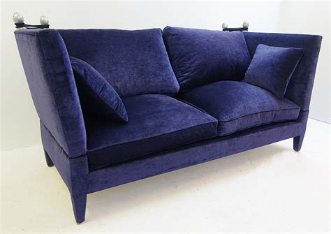 Midnight Navy Blue Velvet Sofa, 1960s | #96714