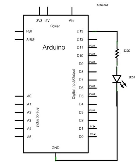 Blinking Led Arduino Circuit Diagram