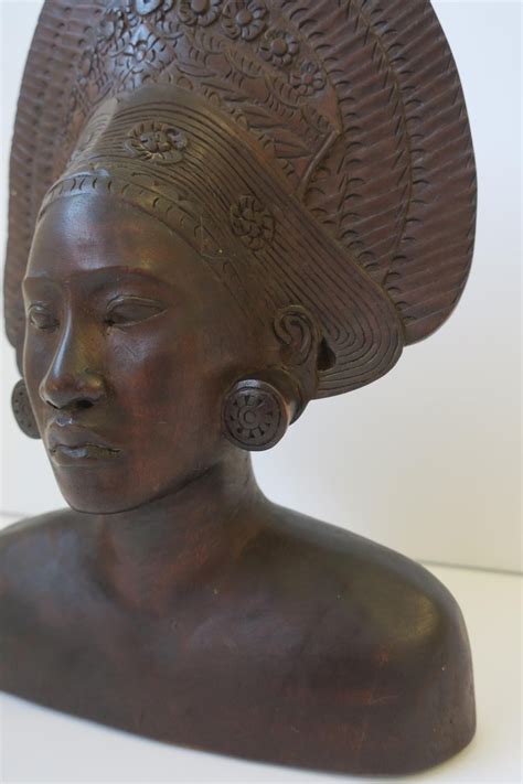 African Wood Female Bust Figurative Sculpture at 1stDibs