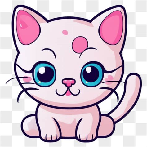 Download Adorable White Cat with Blue Eyes Cartoons Online - Creative ...