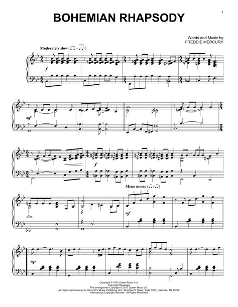 Bohemian Rhapsody (Piano Solo) - Print Sheet Music Now