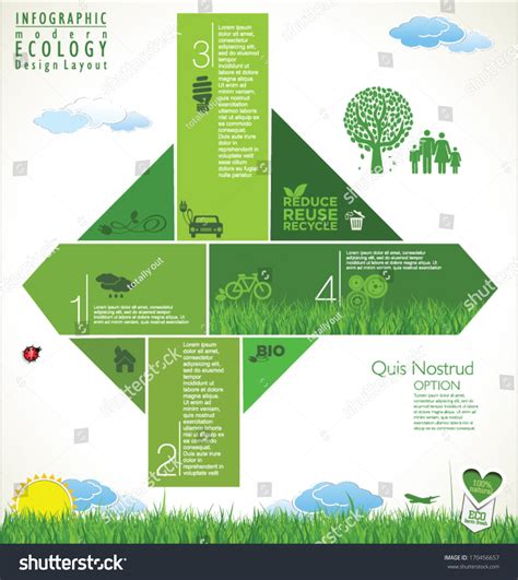 Modern Green Ecology Design Layout: vector de stock (libre de regalías ...