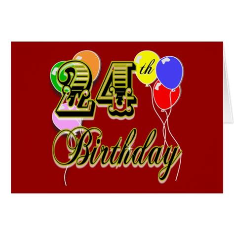 Happy 24th Birthday Merchandise Greeting Card | Zazzle