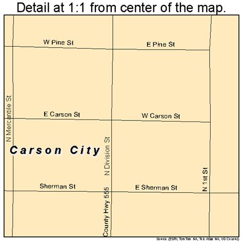 Carson City Michigan Street Map 2613600