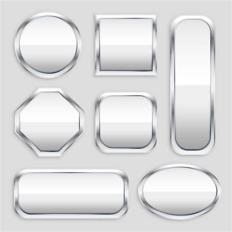 set of glossy metal button in different shapes - Download Free Vector Art, Stock Graphics & Images