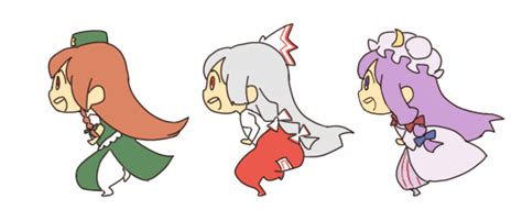 patchouli knowledge, fujiwara no mokou, and hong meiling (touhou and 1 ...