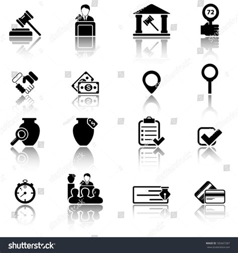 Auction Icons Stock Vector (Royalty Free) 182667287 | Shutterstock