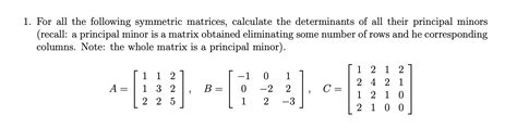 Solved 1. For all the following symmetric matrices, | Chegg.com