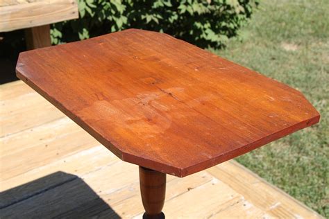Octagonal Walnut Pedestal Side Table | EBTH