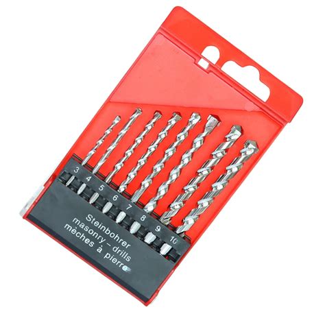 8pcs Alloy Steel Masonry Drill Bit Set Metal Drill Set for Drilling ...