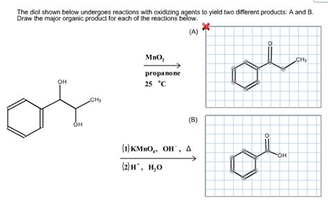 Solved The diol shown below undergoes reactions with | Chegg.com