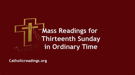 Sunday Mass Readings for July 2 2023, 13th Sunday in Ordinary Time - Homily