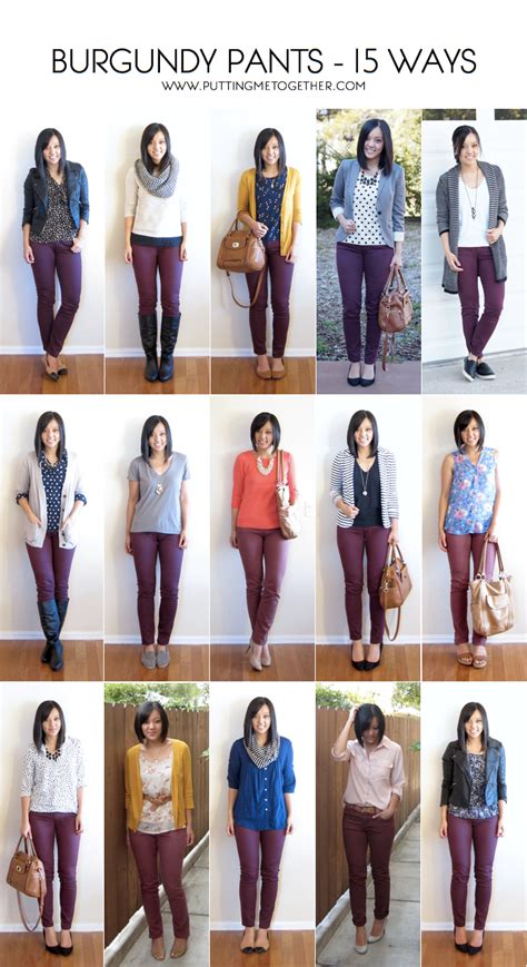 15 Ways to Wear Burgundy or Maroon Pants | Putting Me Together | Bloglovin’