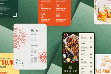 Menu design tips and examples