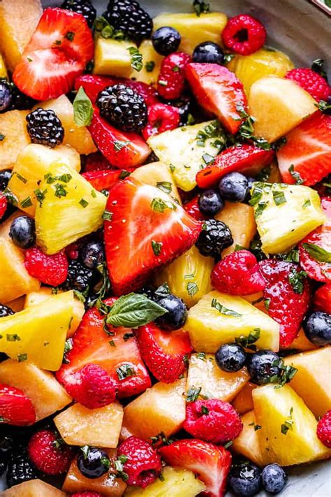 Melon Pineapple Salad with Berries | Fresh Fruit Salad Recipe