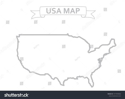 Usa Map Outline Vector Illustration Stock Vector (Royalty Free ...