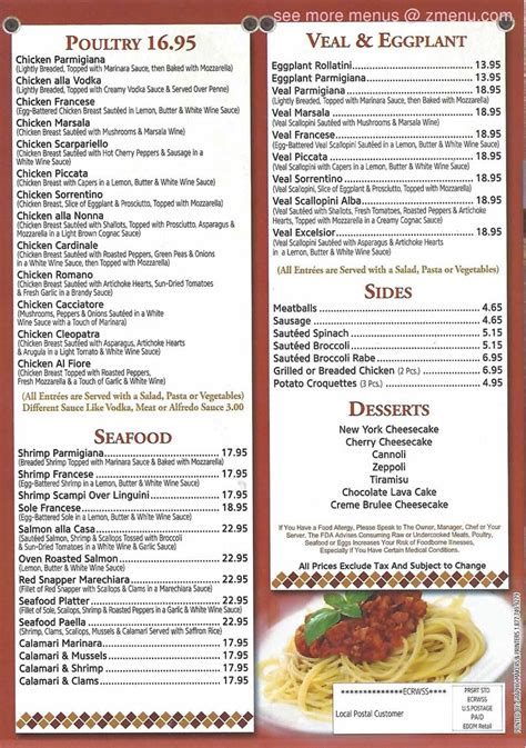 Online Menu of Pronto Pizzeria and Restaurant Restaurant, Croton On Hudson, New York, 10520 - Zmenu