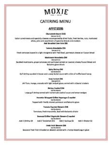 CATERING MENU - MOXIE Food + Drink