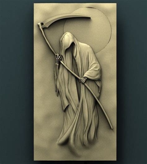 "Death Grim Reaper" 3D STL Model Relief for CNC Router Aspire Artcam