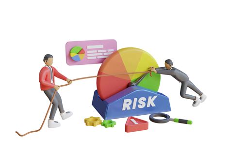 3d illustration of Business risk concept. businessman turning risk meter arrow back with rope ...