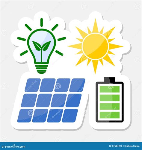 Solar Energy Design Cartoon Vector | CartoonDealer.com #83091781