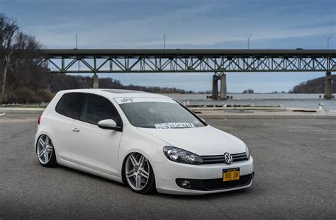 Extreme Suspension Mods on White VW Golf Mk 6 — CARiD.com Gallery