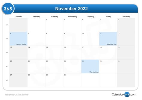 November 2022 Calendar