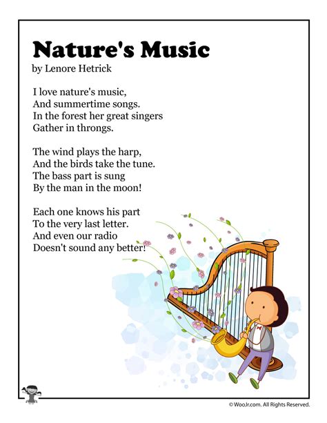 Nature's Music Summer Kid's Poem | Woo! Jr. Kids Activities : Children's Publishing