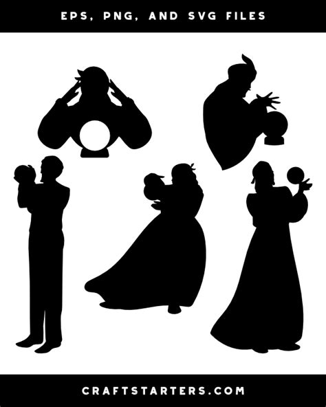 Fortune Teller and Crystal Ball Silhouette Clip Art