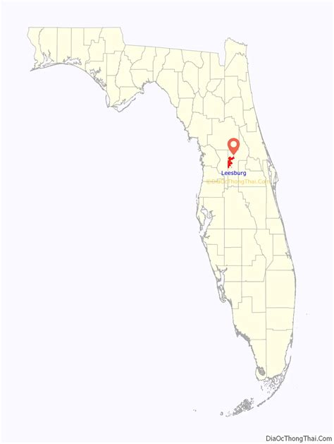 Map of Leesburg city, Florida - Thong Thai Real