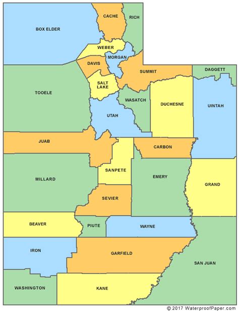 Printable Utah Maps | State Outline, County, Cities