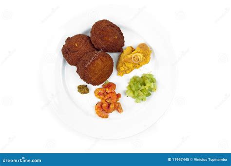 Acaraje and sauces stock image. Image of brazilian, vatapa - 11967445