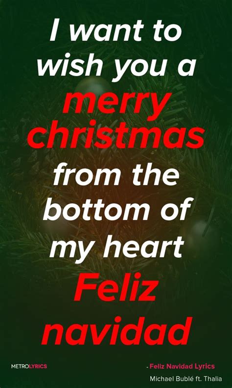 Michael Bublé - Feliz Navidad ft. Thalia Lyrics and Quotes I want to wish you a merry christmas ...