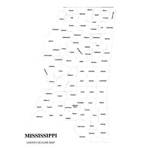 Mississippi County Map – Jigsaw-Genealogy