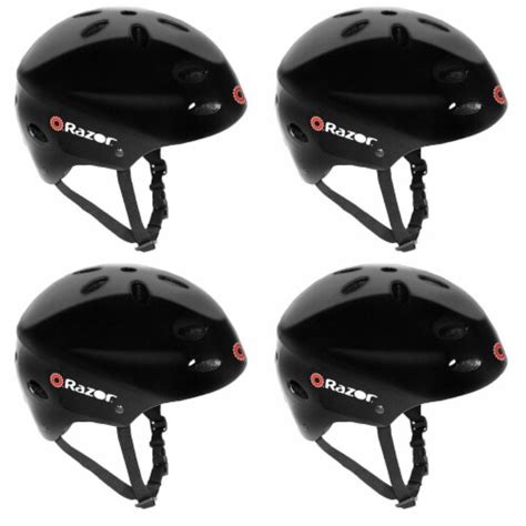 Razor V17 Kids Outdoor Bike/Scooter/Skateboard Helmet, Glossy Black (4 Pack), 4 Piece - Fry’s ...