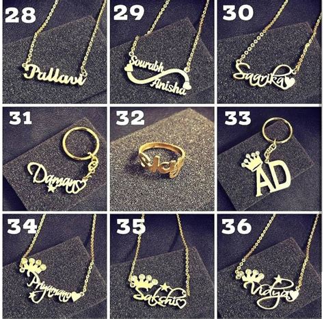 Gold Plated Name Pendant - All Designs - HoMafy