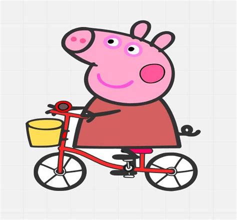 Peppa Pig On Bike Peppa Pig Svg File Svg Cutting File Svg | Etsy