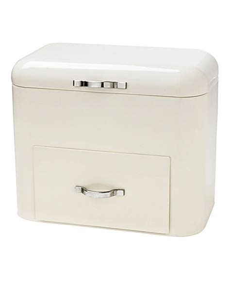 Bread Bin With Drawer Cream | Premier Man