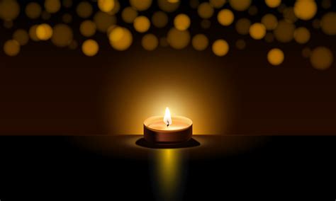 Candle burning brightly in the black background vector illustration for ...