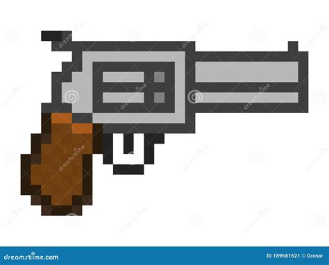 Pixel Art Gun Revolver Vintage Stock Illustration - Illustration of ...