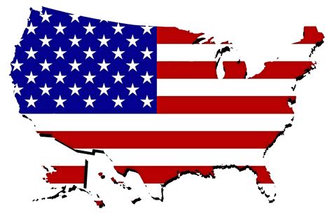 Mapa de Estados Unidos con la bandera Stock de Foto gratis - Public Domain Pictures