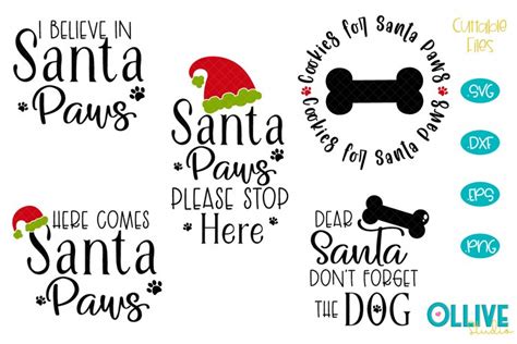 Santa Paws Christmas Quotes SVG Bundle