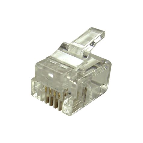 Mod plug, RJ11 6p4c, for round stranded cable, gold plated contacts - Shaxon Consumer Electronics