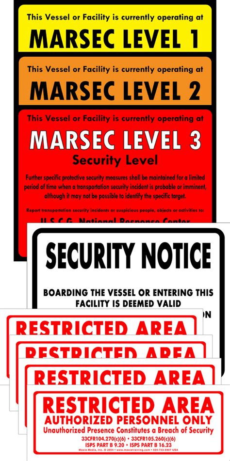 MTSA-MARSEC Level Complete Vessel/Facility Set – Moxie Training