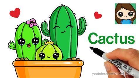 How to Draw Cactus Easy and Cute - YouTube