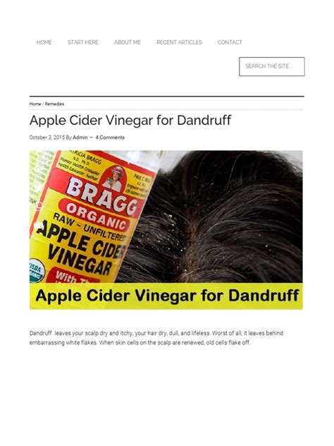 A C V Dandruff | PDF | Shampoo | Vinegar