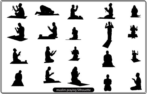 Muslim Praying Silhouette Graphic by Unique Design Team · Creative Fabrica