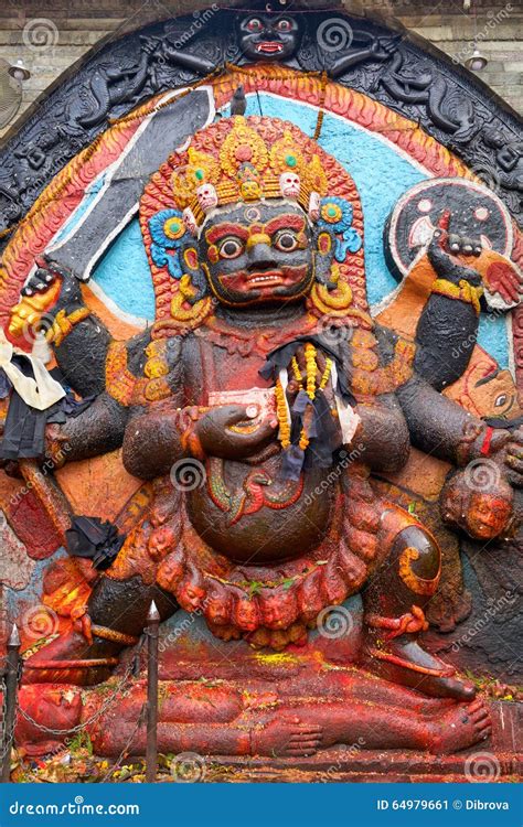 Kal Bhairav Statue At Kathmandu Durbar Square Royalty-Free Stock Photo ...