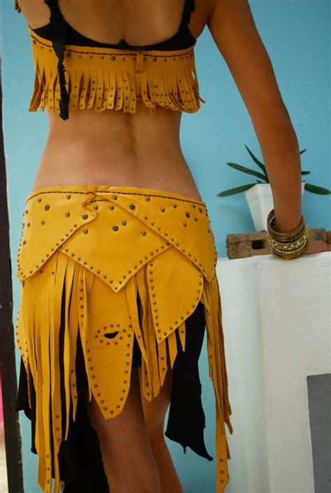 Items similar to Leather Fringed Costume Utility Belt / Loincloth - Pixie, Hippie, Burning Man ...